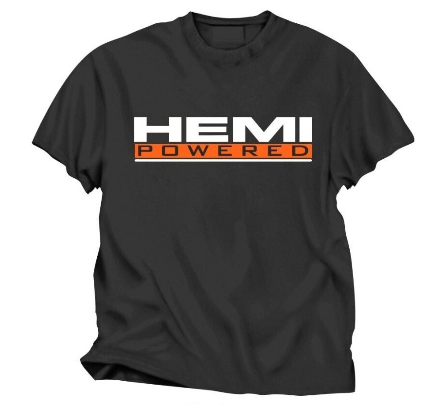 CHECKERED FLAG SPORTS DODGE HEMI POWERED MEN’S CHARCOAL TEE SHIRT