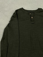 George Henley Shirt Mens Medium Black Ribbed Cuff Long Sleeve Streetwear Casual