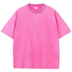 Oversized washed Heavyweight 100% Cotton T-Shirt Vintage Wash Blank Tee S-XXL