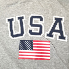 Members Mark USA Shirt Men XXL Gray American Flag Patriotic Americana Tee