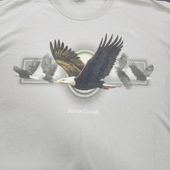 Anvil Shirt Mens Large Beige Silverton Colorado Eagle Graphic Tee Wildlife