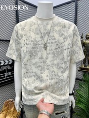 Men’s Houndstooth Camouflage Print T-Shirt Summer Short Sleeve Casual Tee Top