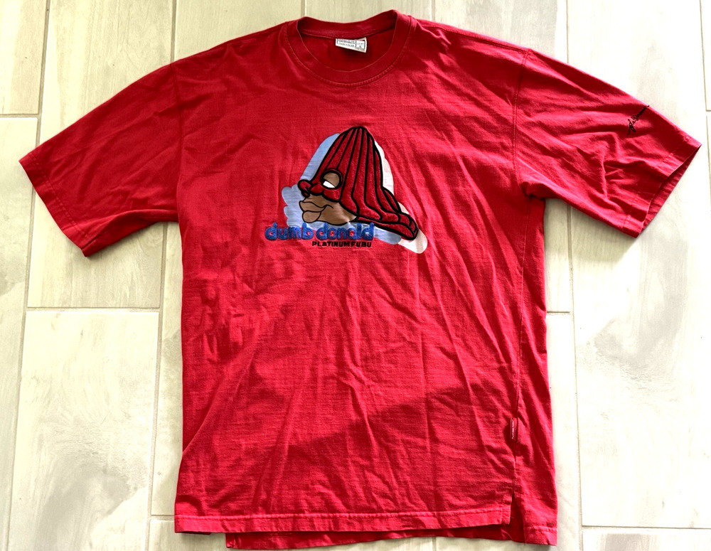 Rare Y2K Platinum FUBU 19107 Fat Albert DUMB DONALD XL Men’s Short Sleeve Shirt