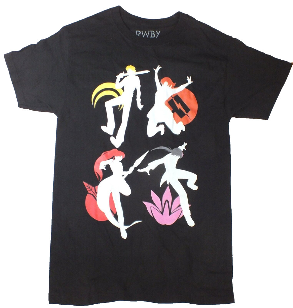 RWBY Silhouette Symbol Team JNPR Small Shirt Jaune Nora Pyrrha Ren Anime Ruby
