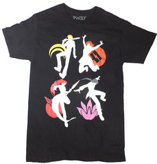 RWBY Silhouette Symbol Team JNPR Small Shirt Jaune Nora Pyrrha Ren Anime Ruby