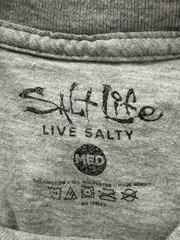 Salt Life Shirt Mens Medium Heather Gray Pocket Tee Deep Sea Fishing Outdoor Dad