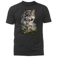 Gray Wolf Pack Forest Scene Wildlife Nature Wilderness T-shirt