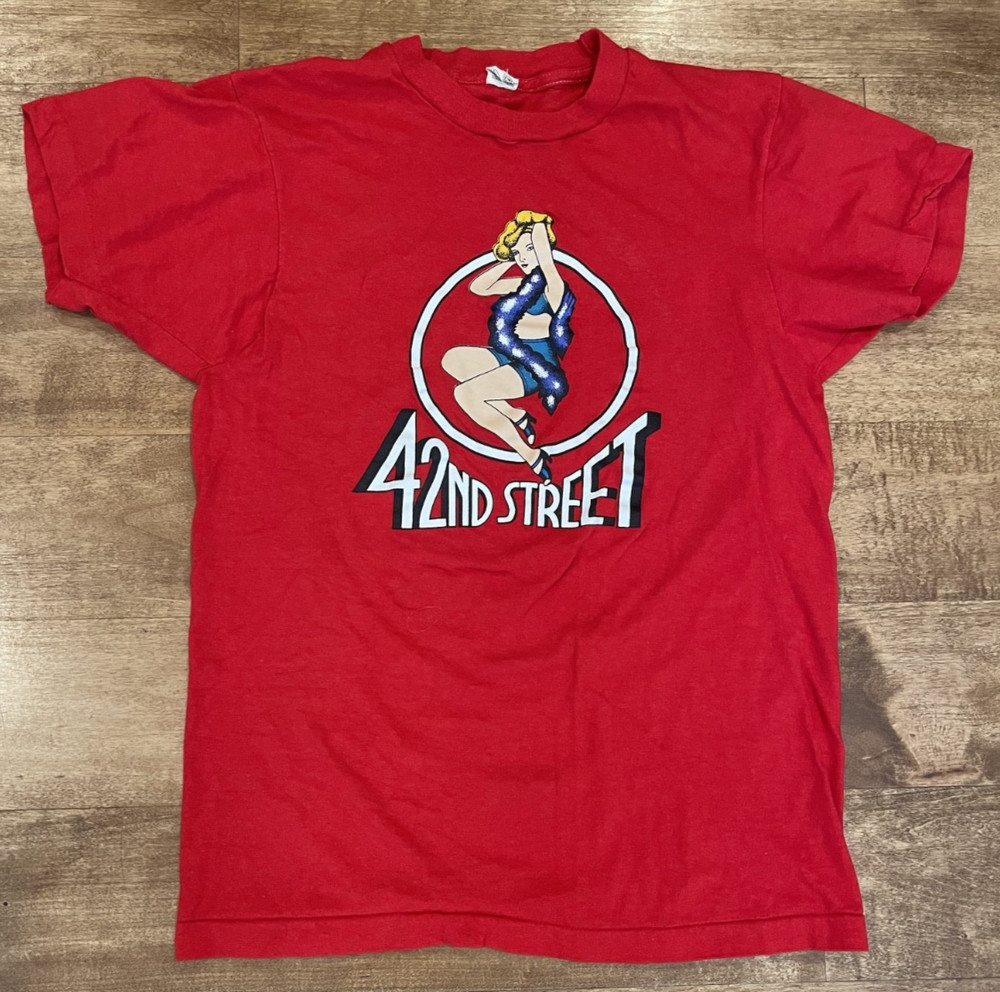 deadstock vintage 80’s 42nd Street Broadway Musical T-Shirt tee pin-up L M