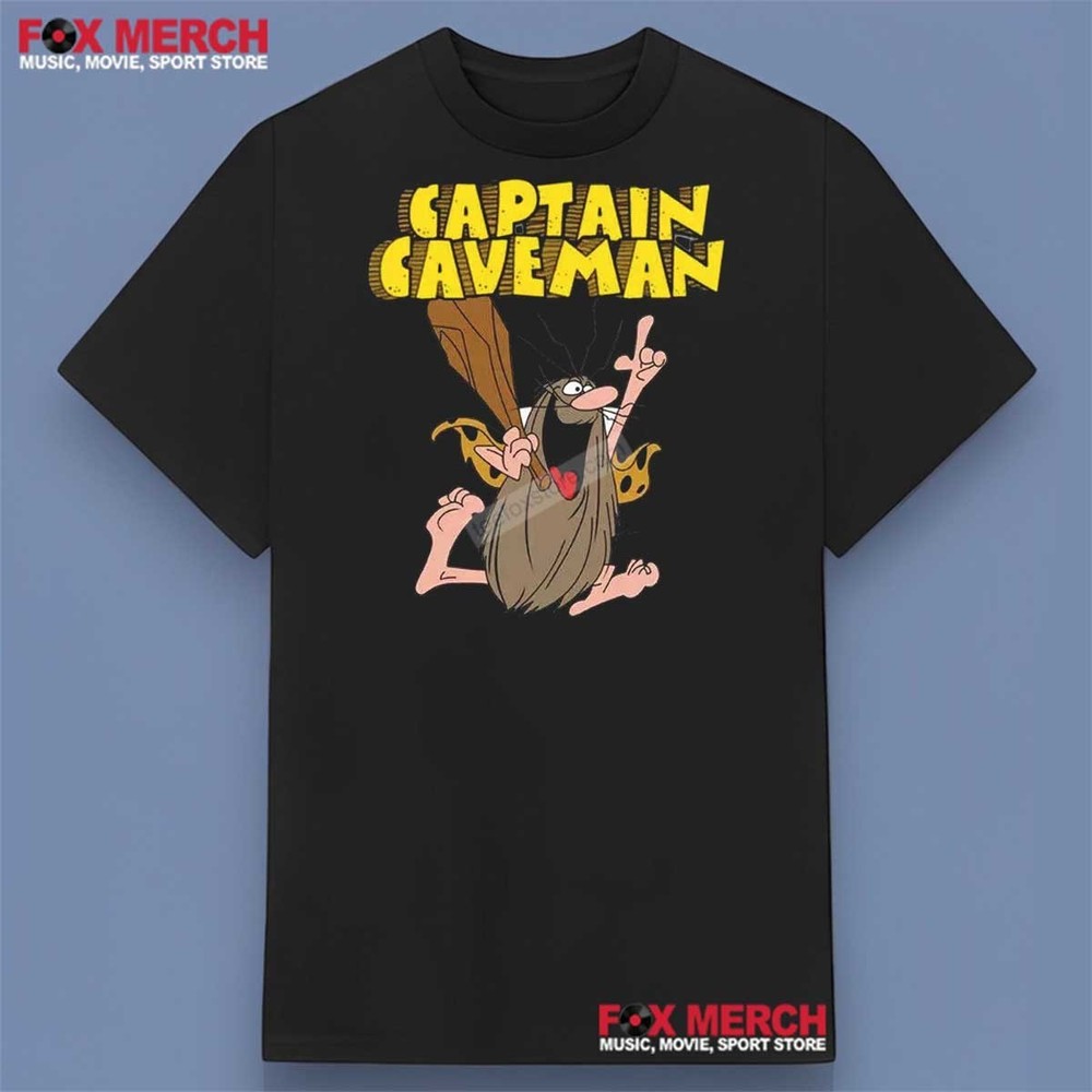 Captain Caveman Cartoon T-Shirt Full Sizes S to 5XL