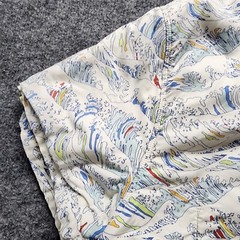 California Cowboy Mens High Water AOP Ocean Waves Terry Lined Button Shirt Large