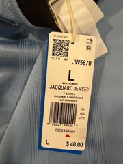 Adidas Jacquard Jersey Ash Blue Black Men’s Size Size Large JW5879