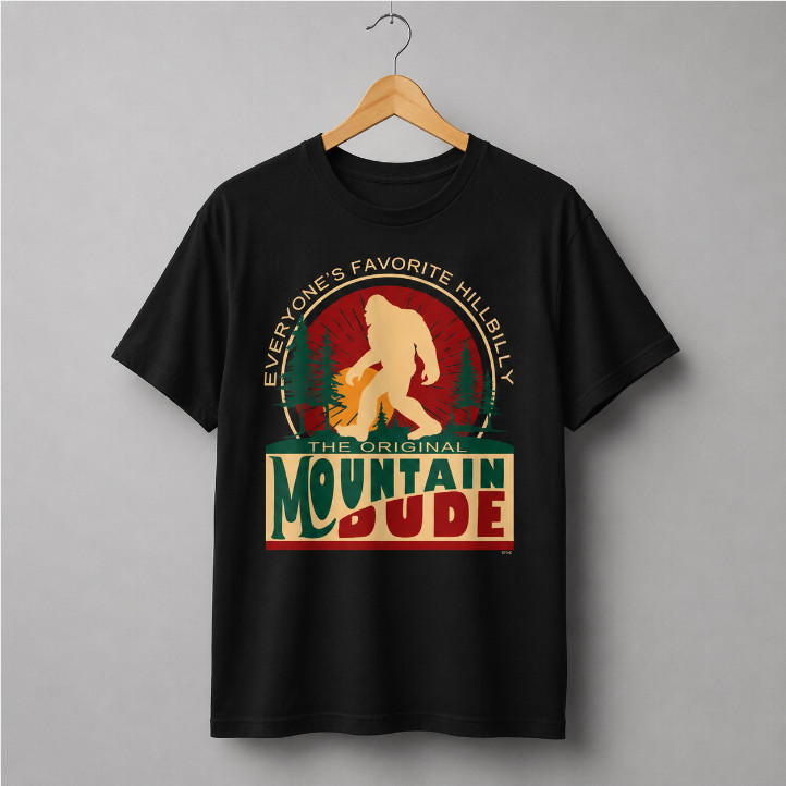 Vintage Bigfoot Shirt Retro Sasquatch Mountain Dude Graphic Tee Funny Nature Gif