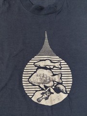 VINTAGE 1987 Aquatic Life Fish 80’s Navy Blue T Shirt Sz Large