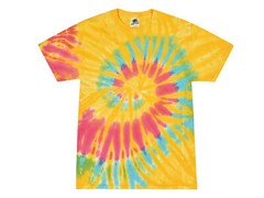 Multi-Color Rainbow New Tie Dye T-Shirts, Kids and Adult S to 5XL, Cotton 100%