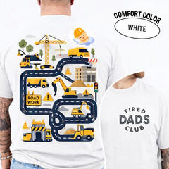 Tired Dads Club Shirt Interactive Car Track Back Graphic Funny Father’s Day Gift