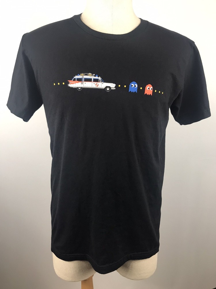 American Apparel T-Shirt Mens Large Crew Neck Tee Ghostbusters Play Pac-Man