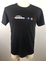 American Apparel T-Shirt Mens Large Crew Neck Tee Ghostbusters Play Pac-Man