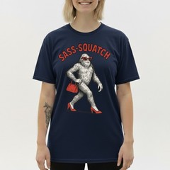 Sass-Squatch Bigfoot In Heels Funny Pun T-Shirt, Retro Novelty Sarcastic Tee