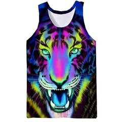 Colorful Rainbow Leopard 3D Tank Top Mens Womens Unisex