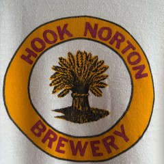 Vintage 70s Hook Norton Brewery Graphic Tee England Dolphin Boxy Cropped M XL
