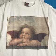 Vintage 90s Raphael Art Tshirt XL Sistine Madonna Angel Cherub Single Stitch