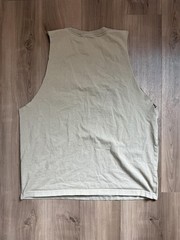 Carhartt Shirt Mens Large Beige Sleeveless Cutoff Pocket Workwear Loose Fit K87