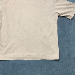 Uniqlo AIRism Oversized T-Shirt Mens Medium Beige Cotton Wide Fit Drop Shoulder