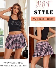 Skirts for Y2K Mini Pleated Skirt Tiered Micro Skirt Rave Skirts Casual Role …