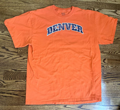 Denver Broncos Mens T Shirt Size XL Orange Port and Company 100% Cotton NFL