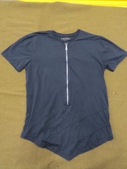 TRILLNATION Men’s Gray XL Zipper T-Shirt Asymmetrical Hem Stretch Cotton Blend