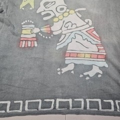Vintage Mayan Tshirt Large Gray AOP 90s Y2K Aztec Native Streetwear Skater