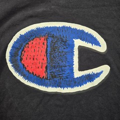 Champion Shirt Mens Medium Navy Blue Big C Logo Graphic Tee Short Sleeve Cotton