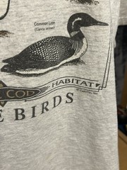 VTG Cape Cod Nature Shore Birds Shirt Men XL Gray Short Sleeve Bird Watchers