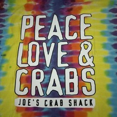 Vintage 90s Joe’s Crab Shack Tie Dye Peace Shirt Single Stitch Adult XL