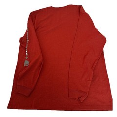 Carhartt men’s Long Sleeve T-Shirt TK0231 Loose Fit Red Logo sleeve graphic XL