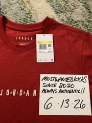 NWT Nike Air Jordan Air EMB Red & White T-Shirt Men’s Sz S FREE SHIPPING!!!
