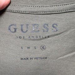Guess Los Angeles T-Shirt Logo Tape Mens XL Olive Green Short Sleeve NEW