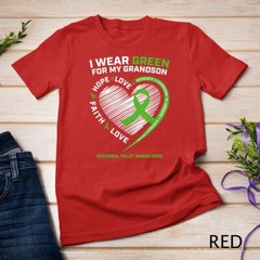 Grandma Grandpa Gift Green Grandson Cerebral Palsy Awareness Unisex T-shirt