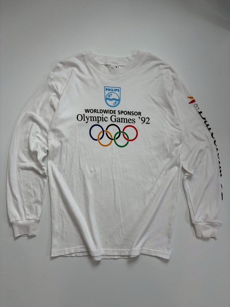 Vintage 1992 Barcelona Olympics Long Sleeve T-Shirt Philips Worldwide Sponsor M