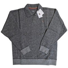 Paul Smith Striped Polo Sweatshirt Charcoal M 100% Cotton Japan For 14+