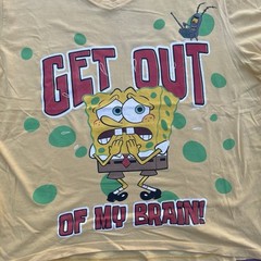 Vintage 2002 Nickelodeon Sponge Bob Square Pants Yellow V Neck Shirt 26×28 L-XL