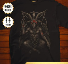 Baphomet Goat Satanic T-Shirt Gothic Gift, Occult Pentagram Tee