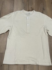 Vintage 50s Military Henley Shirt Sz M Wool Thermal Winter Workwear Uniform M-50
