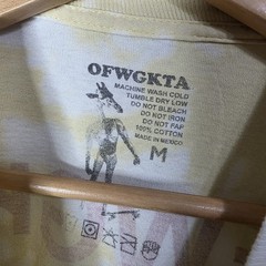 Odd Future OFWGKTA 91 Shirt Medium Yellow Tyler The Creator Acid Wash Tattered