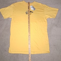 Y2K Billabong Surf T-shirt Mens Large Yellow Magazine Cut Spellout Logo