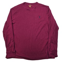 Polo Ralph Lauren Crew Neck T Shirt Mens Large Red Long Sleeve Custom Slim Fit
