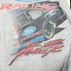 Vintage 90s Checkered Flag Sports Ford Racing “Hear The Thunder” Double Sided…