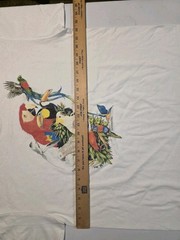 Vtg Birds Of The Tropics Shirt L Nature Art Grunge Y2k Parrot
