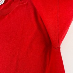 Vintage Blank T Shirt 1990s JERZEES Blank Red Cotton Polyester Blend Adult LARGE