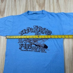 VTG 80’s F105 Thud Rolling Thunder Fighter Jet T-Shirt Military Blue FITS Medium
